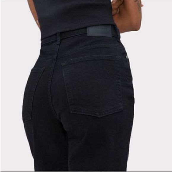 NWT Everlane Organic Cotton The Way High Jeans in Coal Raw Hem Size 32 Long - Picture 12 of 13